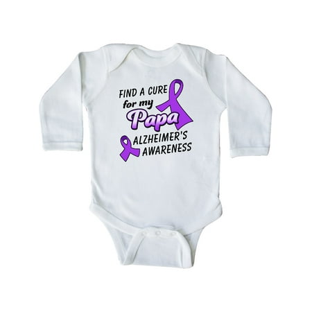 

Inktastic Alzheimer s Awareness Find a Cure for my Papa Gift Baby Boy or Baby Girl Long Sleeve Bodysuit