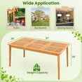 thumbnail image 3 of Costway 6-Person Outdoor Acacia Wood Dining Table with 1.96" Umbrella Hole Rectangular, 3 of 10