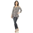 thumbnail image 5 of White Mark Women's Snake Print Cold Shoulder Tunic, 5 of 6