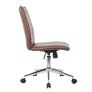 Boss Office Products Vinyl Armless Hospitality Task Chair with Casters, Brown