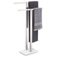 thumbnail image 1 of KOKOSIRI Bathroom Towel Rack 2-Tier Standing Towel Racks with Marble Base, Stainless Steel Freestanding Towel Bars, Thicken Steady Design, Brushed Nickel THS0001-BR, 1 of 7