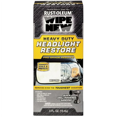 1 Pc, Rust-Oleum Wipe New Headlight Restorer Kit