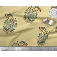 thumbnail image 2 of Soimoi Rayon Crepe Fabric Leaves & Floral Block Print Fabric by Yard 46 Inch Wide, 2 of 3