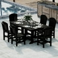 thumbnail image 2 of Wildridge Heritage 7-Piece 44"X72" Dining Set, Black - Outdoor Weather Resistant Recycled Plastic Furniture for Patio, 2 of 8