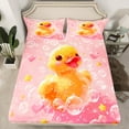 thumbnail image 2 of jejeloiu Rustic Duck Full Size Sheets,Cartoon Animal Bed Sheets,Pink Yellow Sheet Sets For Girls Teens,Ultra Soft Home Decor,4 Pieces, 2 of 7