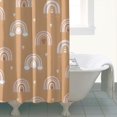 thumbnail image 4 of Brown Boho Bohemia Rainbow Hearts Pattern Shower Curtain 84"x72" ,Bathroom Decorative Shower Curtains Set with 12 Hooks,Modern Waterproof Washable Shower Curtain, 4 of 6
