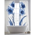 thumbnail image 5 of Watercolor Wildflowers Sheer Curtains 84 Inch Length 2 Panels Set, Blue Floral Spring Vintage Voile Window Treatment Rod Pocket Curtains Sheers Drapes for Bedroom/Living Room/Kitchen 52"x84"x2, 5 of 7