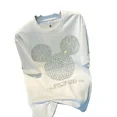 thumbnail image 4 of Camiseta de Mickey de Disney, ropa informal de verano para mujer, nueva camiseta adelgazante de manga corta con estampado de dibujos animados tachonada con diamantes de imitación, 4 of 4