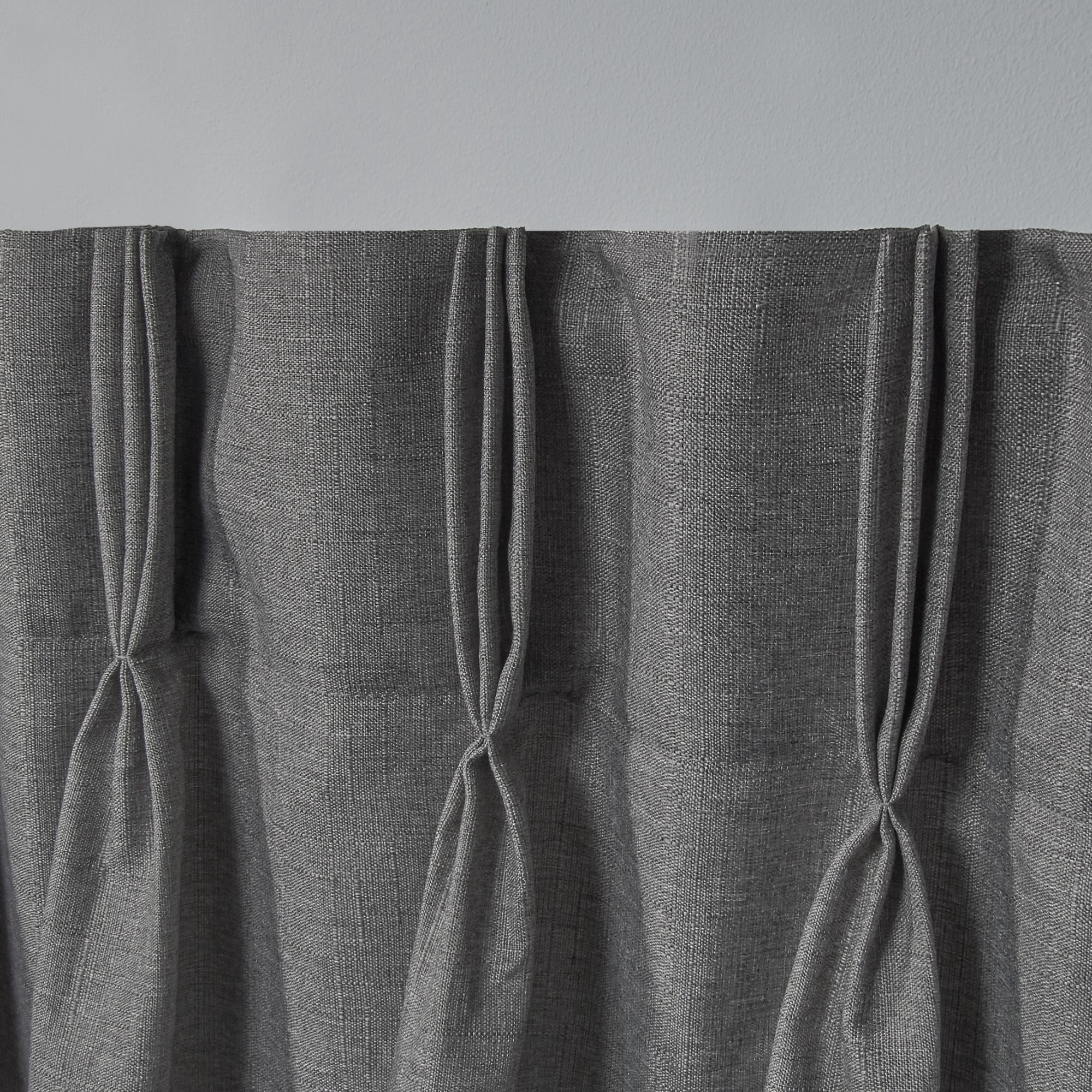 Exclusive Home Loha Light Filtering Pinch Pleat Curtain Panel Pair, 84" Length, Black Pearl