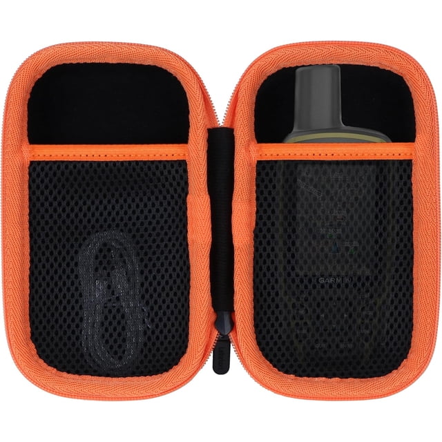 Hard Case Compatible with Garmin GPSMAP 67 / 67i / 66i / 79sc / 65 / 86sci / 65s / 66s / 66st Button-Operated Rugged GPS Handheld (Black + Orange Case)