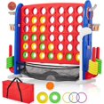 thumbnail image 1 of AKDSteel Giant 4 in a Row Game, 4-to-Score Giant Game Set with Carrying Bag, Mesh Pocket, 3-Level Height Adjustable, 4-in-1 Play Design, 1 of 7