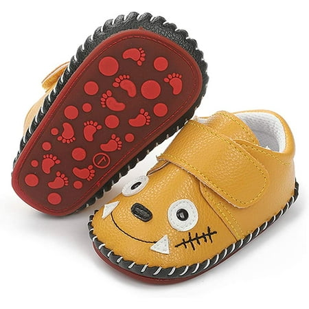 

Baby Boys Girls Walking Shoes Hard Bottom Non Slip PU Leather Outdoor Sneaker Infant Carton Slipper Toddler First Walker Crib Shoes(3-18 Months)
