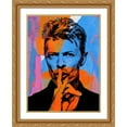 thumbnail image 2 of Stephen Chambers 12x14 Gold Ornate Wood Framed With Double Matting Wall Art Titled - David Bowie Brightcolors, 2 of 6
