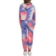 thumbnail image 3 of INSPIRAR CHIC Conjuntos de Sudadera Tie Dye para Mujeres, Sudadera con Capucha, Jogging, Conjunto de 2 Piezas, Talla XS, Color Púrpura y Azul, 3 of 6