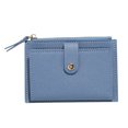 thumbnail image 1 of Trayknick Women Wallet Multi Card Slot Smooth Zipper Faux Leather Small Size Fine Texture Short Wallet for Shopping Blue, 1 of 13