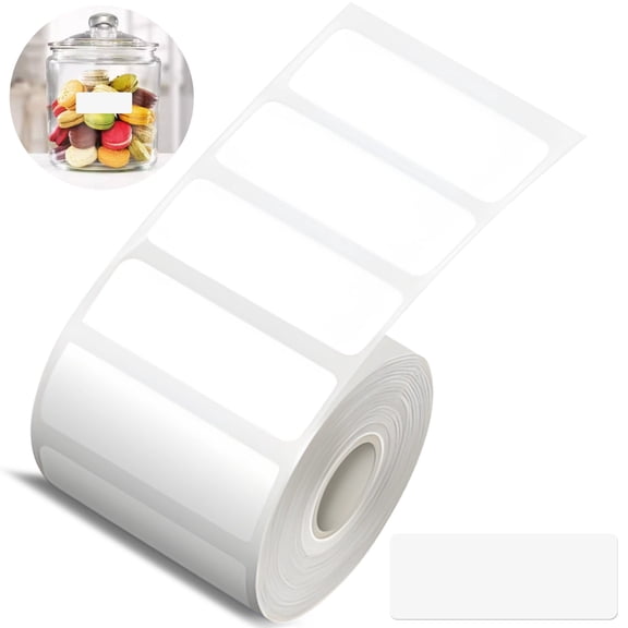 400 Pcs Thermal Printer Labels 1.97 x 0.59 in, White Blank Thermal Labels, Waterproof, No Ink Needed, Smooth Surface, Strong Adhesive for M110 Series