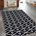 thumbnail image 3 of Minimalist Art Area Rug 3x5 Washable Rug Non Slip Boho Abstract Floral Lattice Black Large Area Rug Indoor Floor Carpet for Entryway Bedroom Kitchen Living Room Home Office Dining Room Nursery, 3 of 9