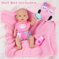 thumbnail image 4 of ZITA ELEMENT Baby Doll Accessories for 12-18 Inch Dolls, 13 pcs Changing & Bathtime Set with Owl Swaddle, Bottle, Toy, Bib, Diaper, Pretend Bath & Caring & Feeding Supplies, 4 of 7