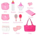 thumbnail image 6 of K.T. Fancy Baby Doll Accessorie, 13 Pcs Doll Stuff Acessories Storage Diaper Bag Set for 14-18 Inch Dolls, Feeding and Caring Set Includes Diaper, Bottle etc Suitable Pretend Play, 6 of 6