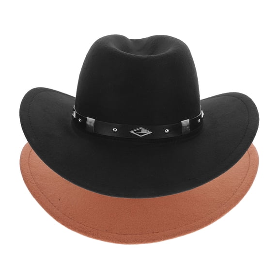 Tineasur 2pcs Wide Brim Cowboy Hat Khaki Western Fashion For Men And Women Outdoor Adventures Horseback Riding