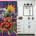 thumbnail image 5 of Vibrant Floral Bouquet Pop Art Burst Shower Curtain , Enchanted Forest Scenic Bathroom Decor Sets, Waterproof Fabric with Hooks, 5 of 7