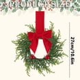 thumbnail image 4 of 6 Pcs 10.6 Inch Mini Christmas Cabinet Wreaths, Artificial Norfolk Pine Small Wreath Set, Farmhouse Greenery Hanging Wreath for Kitchen Cabinet Front Door Window Wall Holiday Decor, 4 of 5
