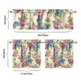 thumbnail image 6 of Bohemian Floral Kitchen Curtains 24" - 3 Panel Vintage Farmhouse Set with Wildflowers & Butterflies, Rod Pocket Rustic Window Treatment, 6 of 6