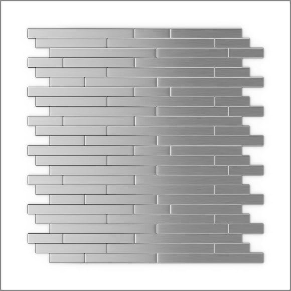 Linox 12.09 in. x 11.97 in. x 5 mm Metal Peel and Stick Wall Mosaic Tile (6.03 sq. ft./case)