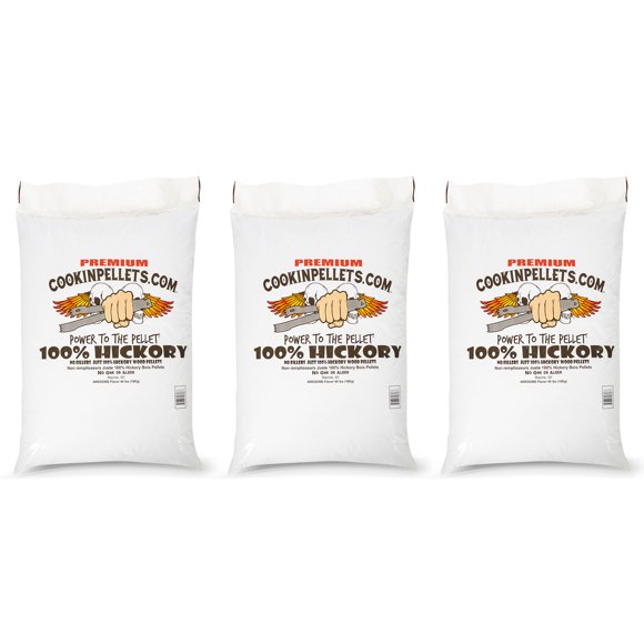 CookinPellets Fumoir de Gril au Hickory de Qualité Supérieure de 40 Livres Granules de Bois (Lot de 3)