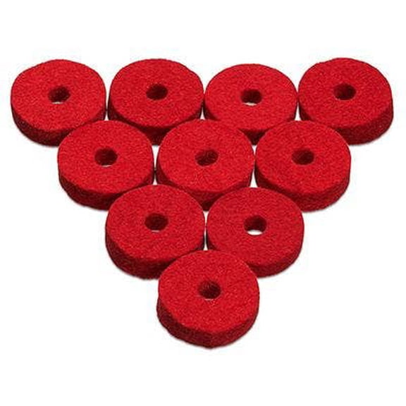 Ahead Natural Wool Cymbal Felts 10-Pack Red