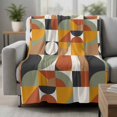 thumbnail image 2 of Luxurious Throw Blanket for Couch, Soft Lightweight Flannel Fleece Blanket, Abstract Middle Century European American Colors Microfiber Plush All Season Decorative Blankets Gifts for Sofa Bed 50"x60", 2 of 9