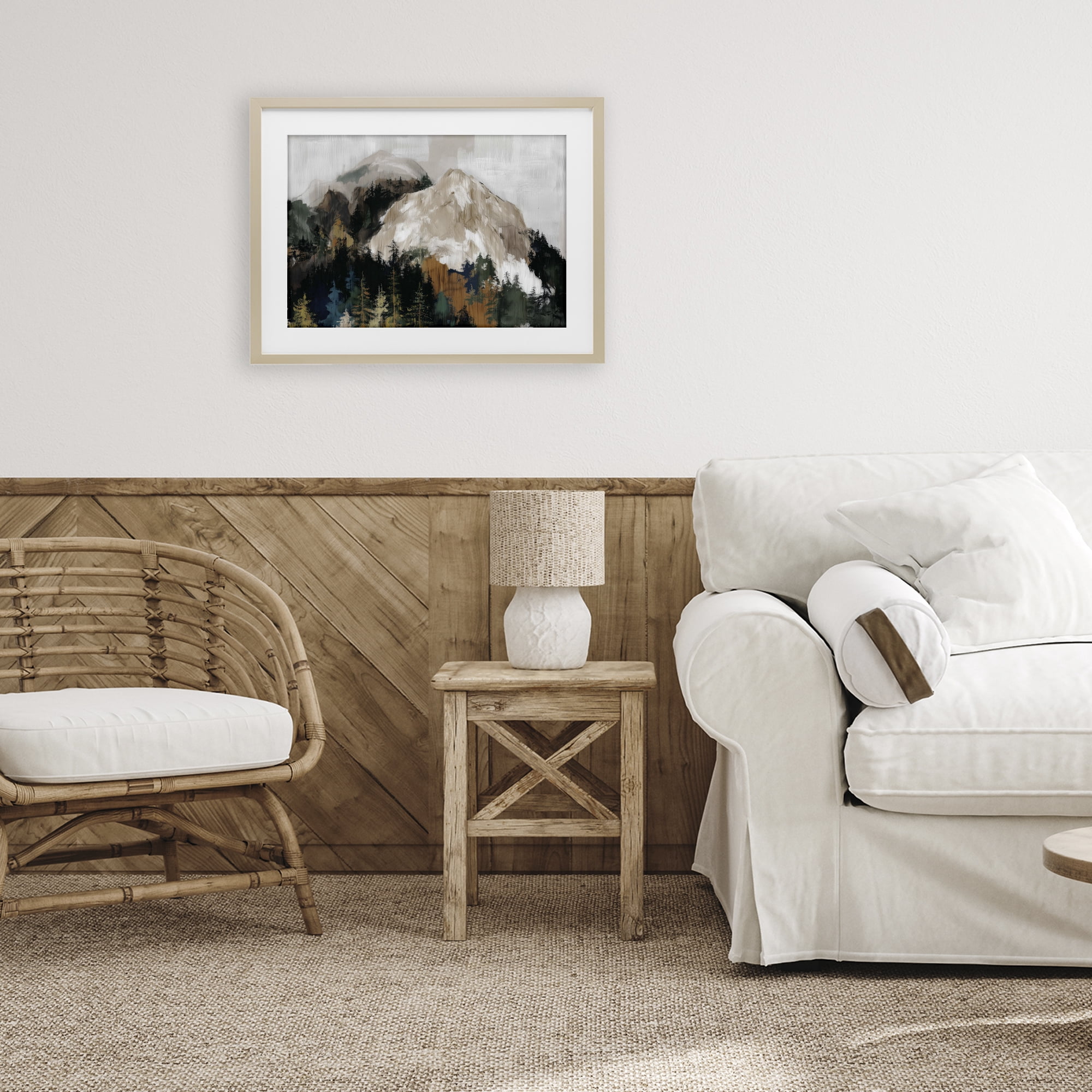 Stupell Industries Rugged Mountain Peaks Birch Framed Print Under Glass, design by Chromatic Storm Studio