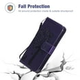 thumbnail image 2 of Allytech Wallet Case for iPhone 13 5G 6.1 inch 2021, Slim Premium Embossed Tree Cat Flowers PU Leather Flip Kickstand Magnetic Snap Hand Strap Case for iPhone 13 2021, Purple, 2 of 6