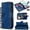 Blue, variant on for Galaxy Note 10 Plus/Note10+ 6.8 Inch Wallet Case [3+ Card Slots] ID Business Card Credit Card Slot Carry Pouch with Stand Double Sided Multi-Card Slot Folding PU Wallet Leather Case (Black)