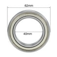 thumbnail image 4 of Uxcell Deep Groove Ball Bearings Metric Double Shield High Carbon Steel Z2 6908ZZ, 4 of 4