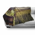 thumbnail image 3 of Wine Soft Flannel Fleece Blanket, Italy Tuscany Landscape Rural Vineyard Autumn Harvest Grapes Drink Viticulture, Cozy Plush for Indoor and Outdoor Use, 60" x 80", Green Black Brown, by Ambesonne, 3 of 6