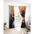 thumbnail image 3 of Burnt Orange Grey Modern Art Blackout Curtains for Bedroom/Living Room, Thermal Insulated Kitchen Curtains, Abstract Art Grommet Darkening Window Treatment Drapes 52"x84"x2, 3 of 8