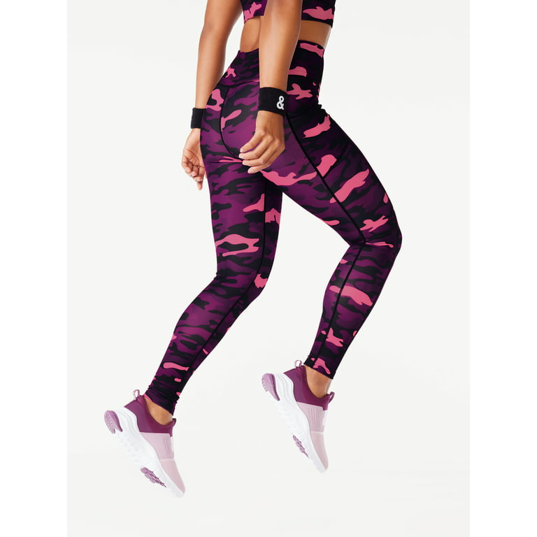 Pink Camo Women's Leggings - Womens Cotton Spandex Camouflage Yoga Pants