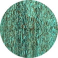thumbnail image 1 of Ahgly Company Machine Washable Indoor Round Abstract Turquoise Blue Contemporary Area Rugs, 5' Round, 1 of 4