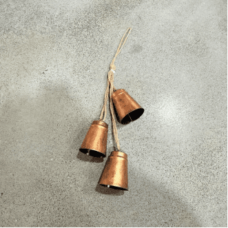 Senfot Classic Straight Tube Gold Metal Christmas Bell Hanging Decor Xmas Tree Porch Window Indoor Farmhouse Holiday Ornament