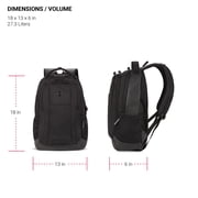 SWISSGEAR Cecil 5505 Laptop Backpack for Work, School, College, Office, Everyday, Black Hex, 18-Inch