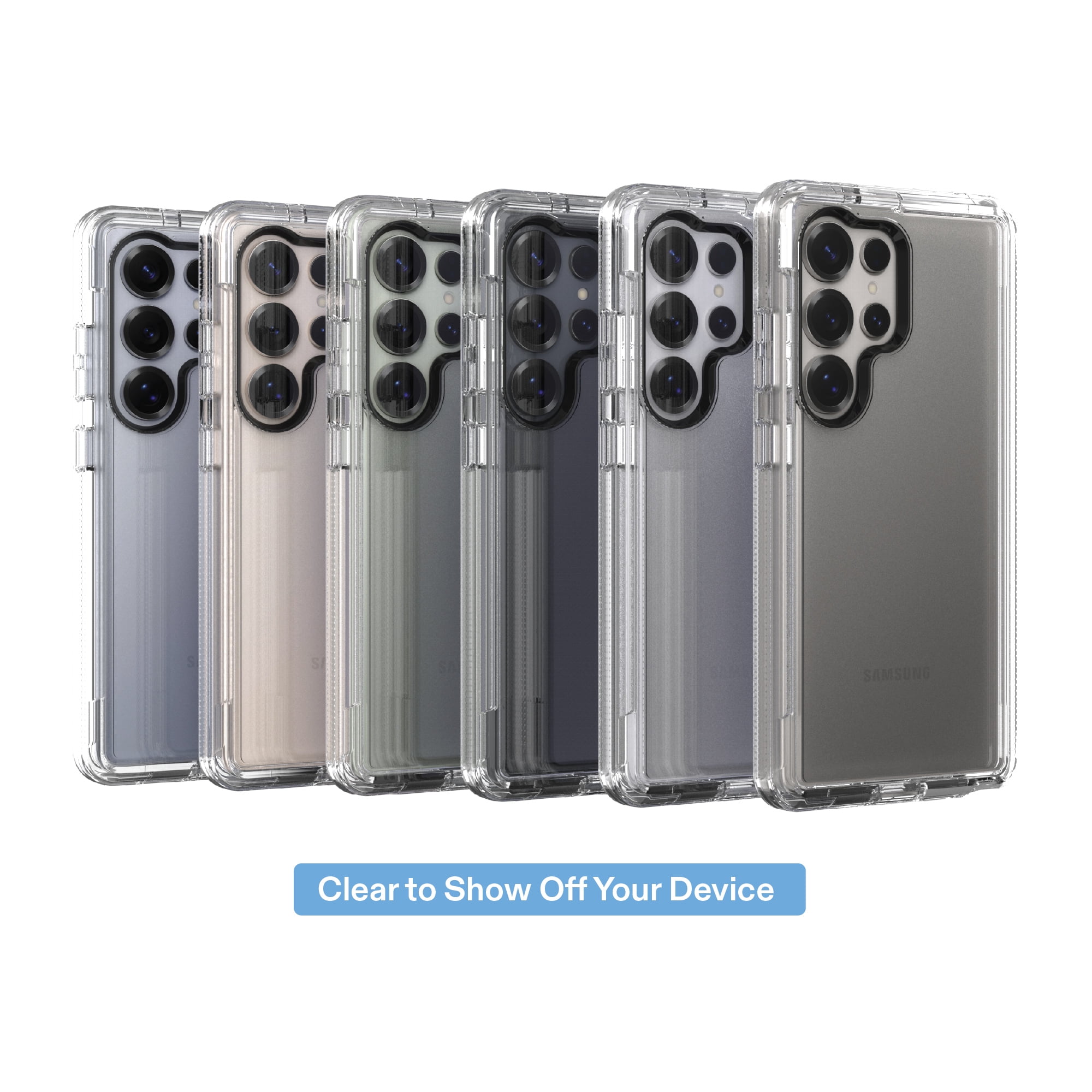 onn Rugged Phone Case for Samsung Galaxy S25 Ultra - Clear