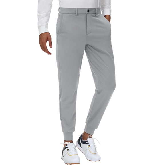 Pantalones deportivos de golf JWM para hombre, elásticos, con trabillas para cinturón, ajustados