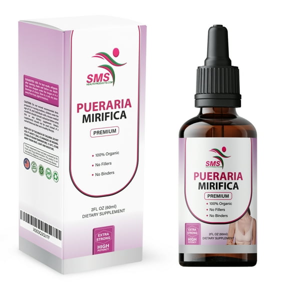 Pueraria Mirifica Drops - Premium Grade - Herbal Liquid Extract - Non-GMO, Organic, Vegan, Alcohol Free Tincture - 2 Fl Oz (60ml)