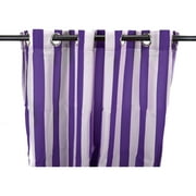 Outdoor Curtain Panel in Grape Stripe