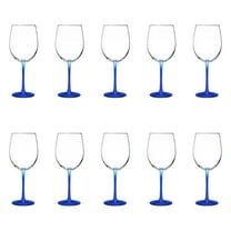 10 ARC Cachet White Wine Glasses Set, 19 oz. - Barware, Sturdy, Vibrant - Blue
