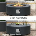 thumbnail image 4 of UPHA 42-inch Outdoor Propane Round Fire Pit Table 50000 BTU Iron Gas FirePit for Outside Patio with Tank Cover, Wind Guard, Removable Lid, Lava Rocks, Rain Cover, Grey, 4 of 10