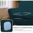 thumbnail image 6 of Spandex Stretch 3 Pieces Loveseat Cover Water Repellent Couch Cover 2 Cushion Sofa for Pet Super Soft Sofa Slipcovers for Living Room Easy Fit Furniture Protector Washable(Dark Teal), 6 of 7