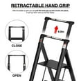 thumbnail image 6 of HESTINYSU 3-Step Steel Lightweight Folding Step Ladderr, 6 of 7
