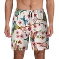 thumbnail image 2 of Picia Watercolor Floral With Butterflies pattern Mens Swim Trunks with Compression Liner Stretch Beach Shorts Quick Dry with Zipper Pockets No-Chafing Board Shorts-Large, 2 of 9